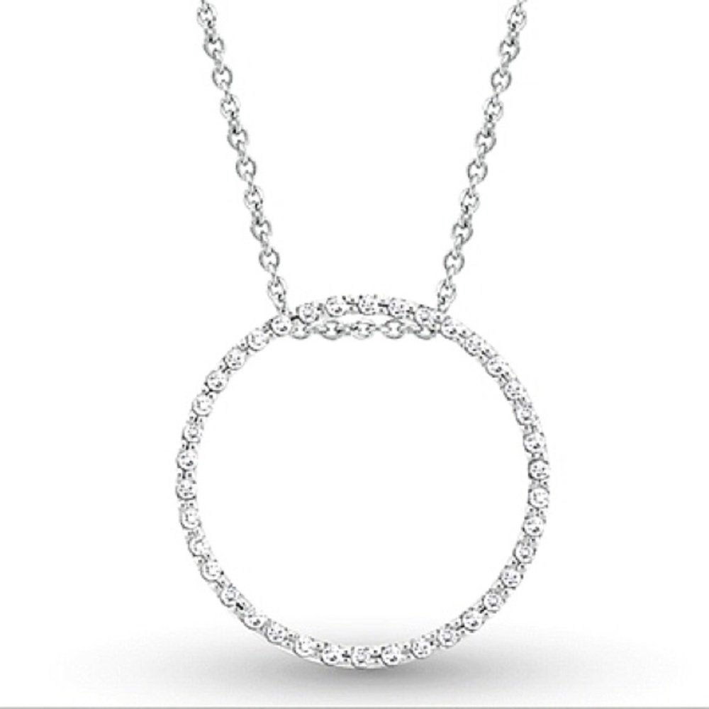 Diamond and White Gold Circle of Life Pendant 10k